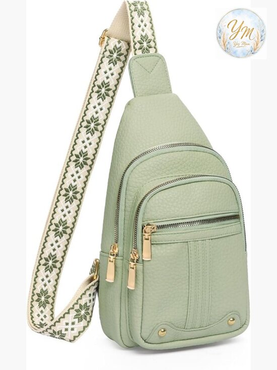 Handbags - Vegan Leather Crossbody Sling Bag with Anti-Theft Pockets